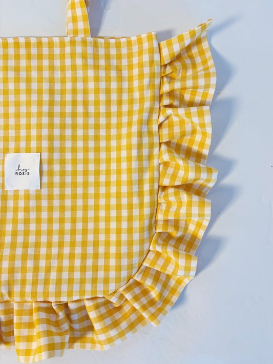 Checked Ruffle Bag - Lemon Lift
