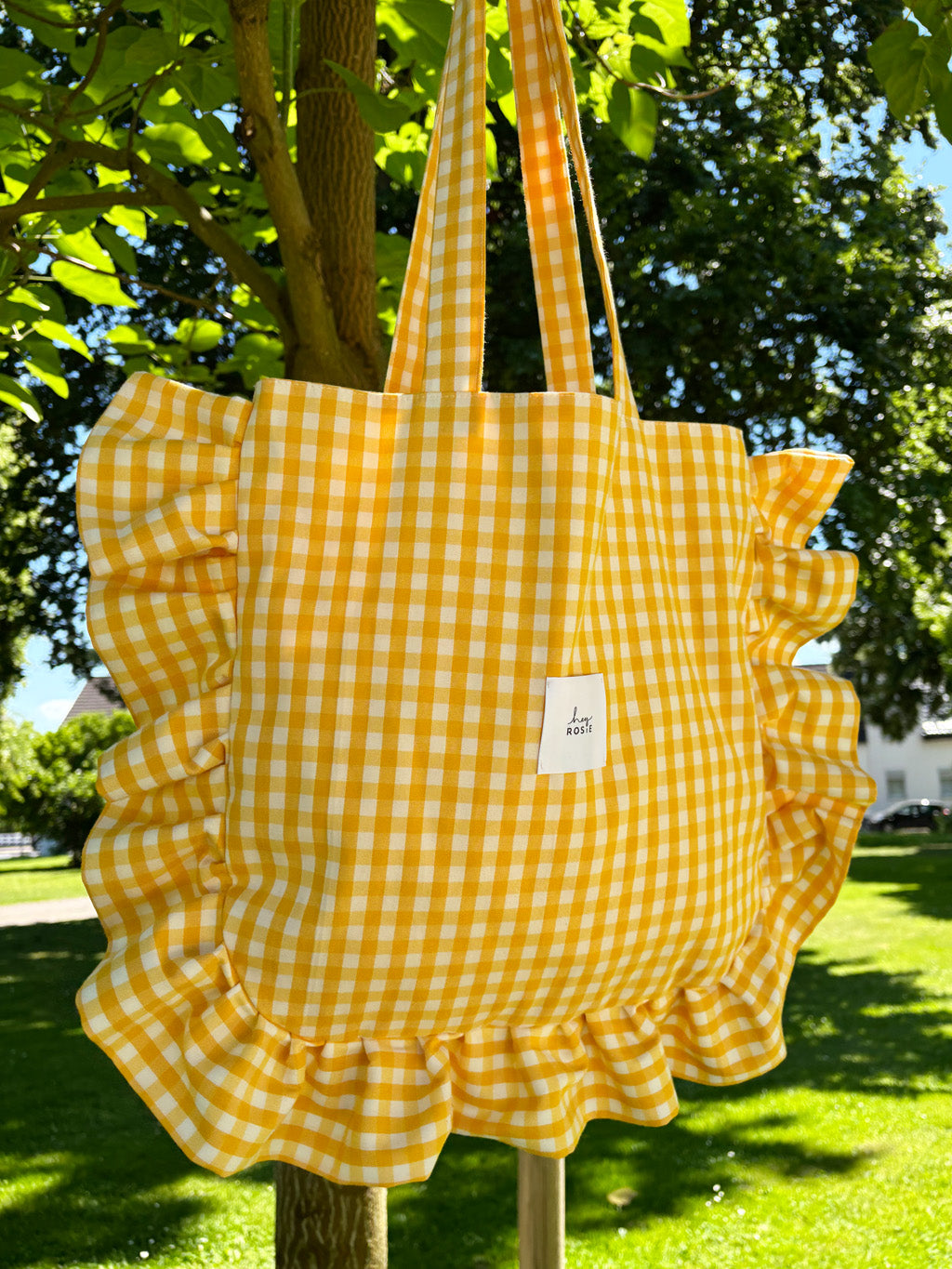 Checked Ruffle Bag - Lemon Lift