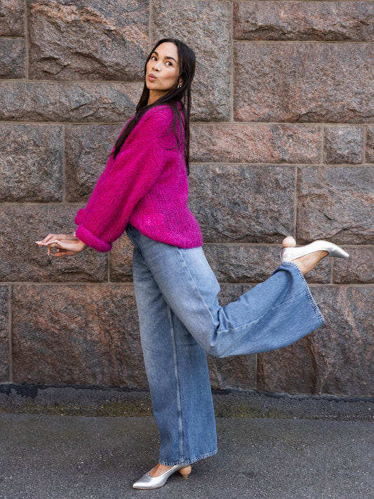 Chunky Sweater O - Think Pink