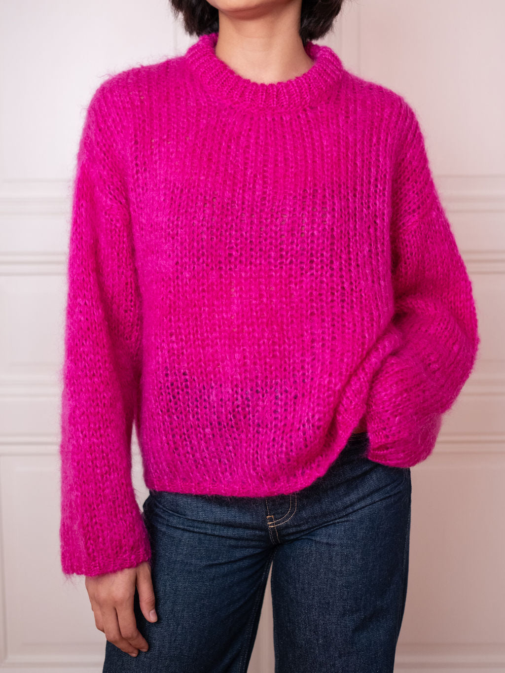 Chunky Sweater O - Think Pink