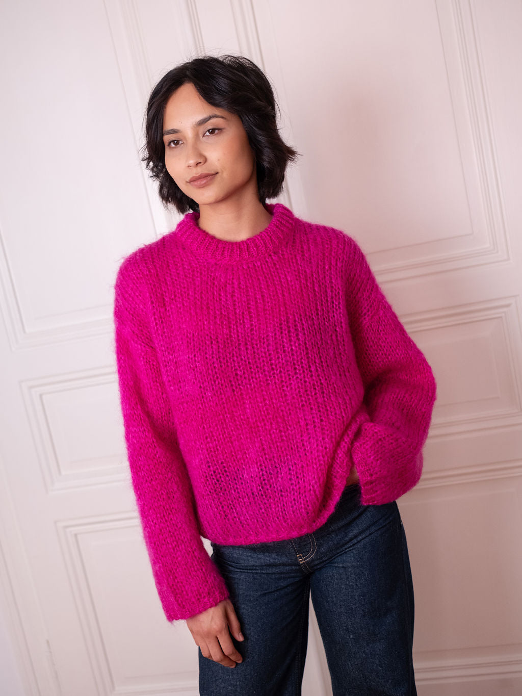 Chunky Sweater O - Think Pink
