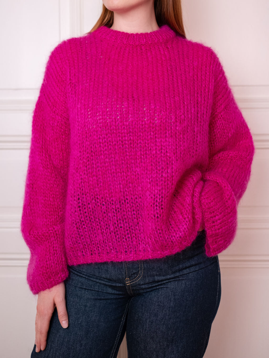 Chunky Sweater O - Think Pink