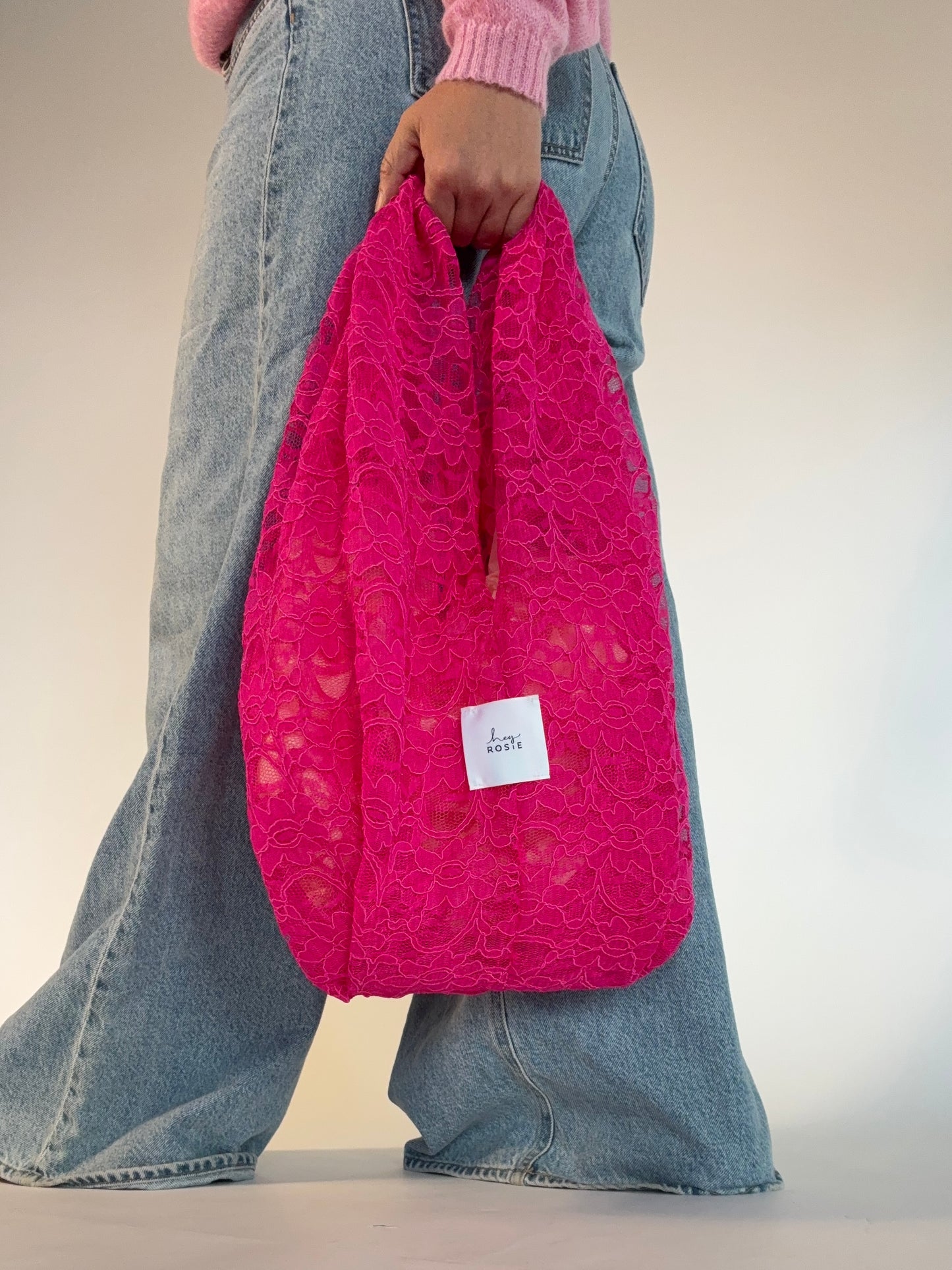 Lace Knot Bag - Think Pink