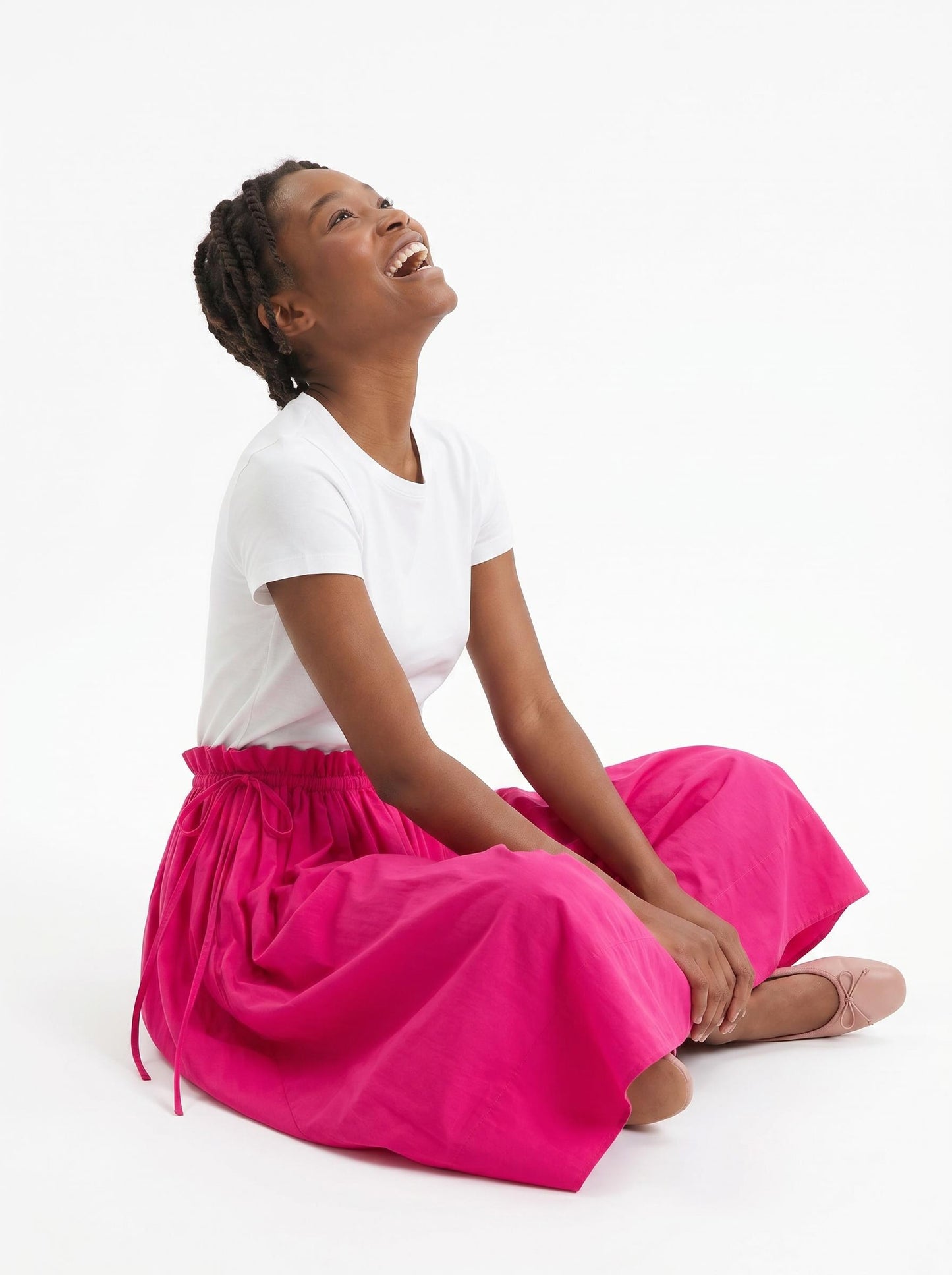 Adjustable Tie Midi Skirt — Think Pink