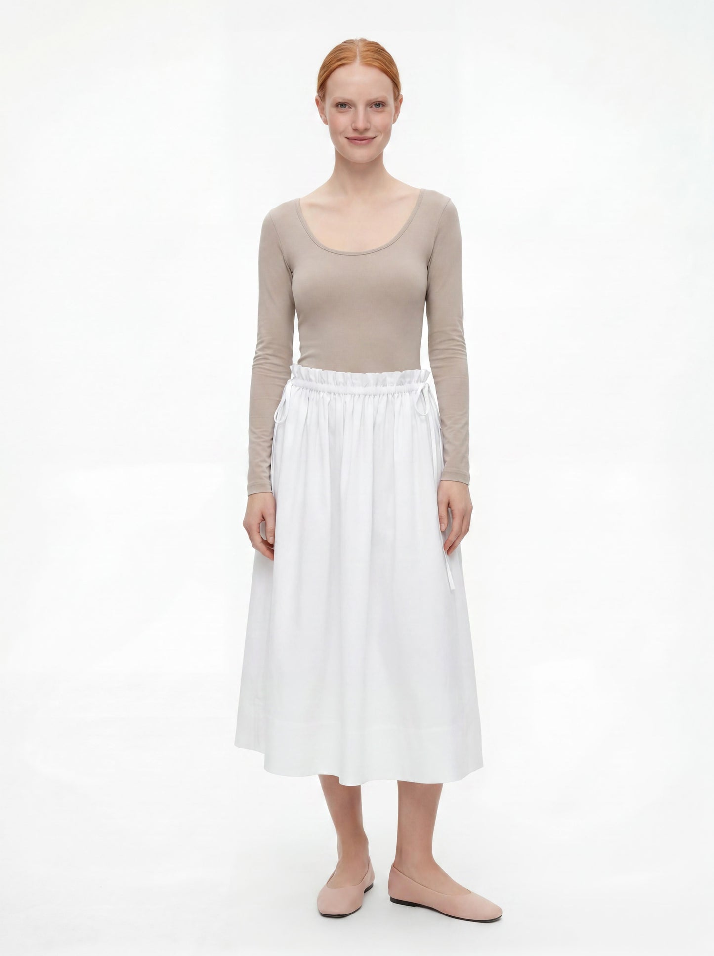 Adjustable Tie Midi Skirt - Soft Hug
