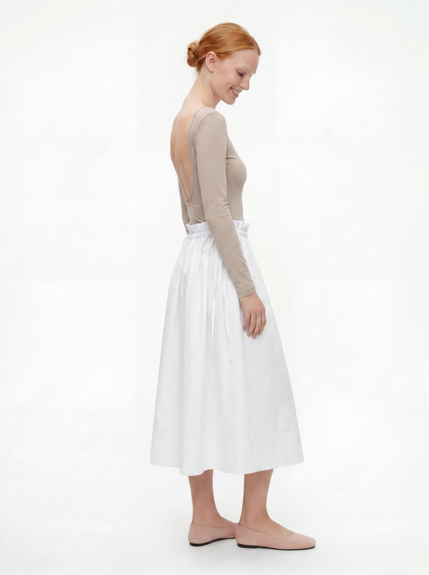 Adjustable Tie Midi Skirt - Soft Hug