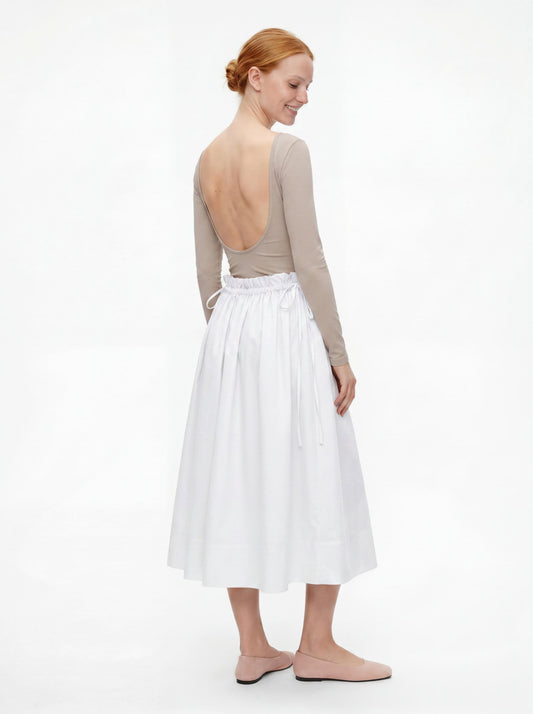 Adjustable Tie Midi Skirt - Soft Hug