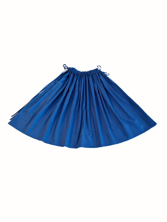 Adjustable Tie Midi Skirt — Blue Boost